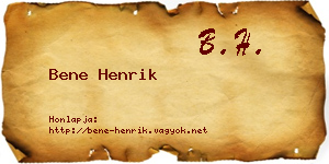 Bene Henrik névjegykártya